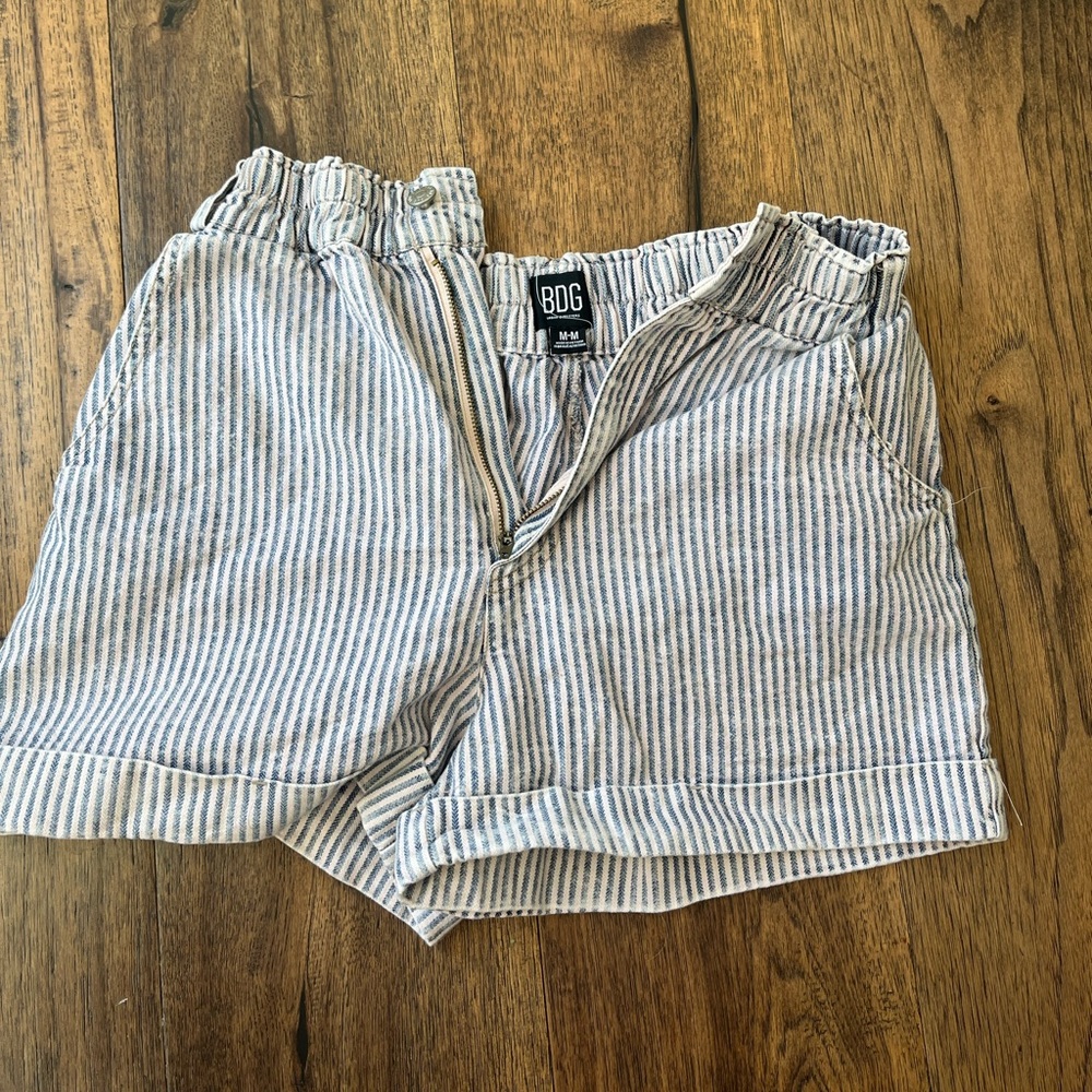 Urban outfitters blue and white pin stripped denim shorts
